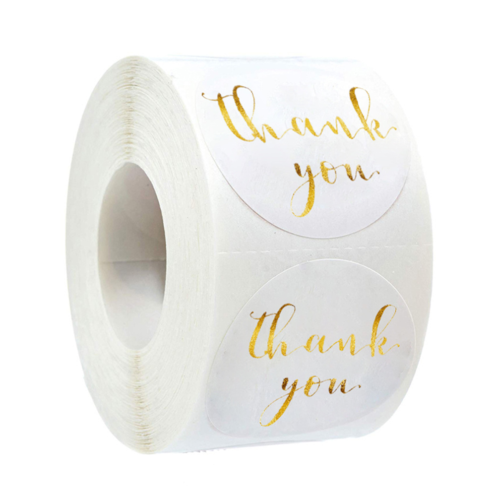 Bedankjes Sticker 100-500 Stuks Ronde Goudfolie Stickers Voor Zakelijke Cadeau Zegel Etiketten Stickers Voor Decoratie Envelop