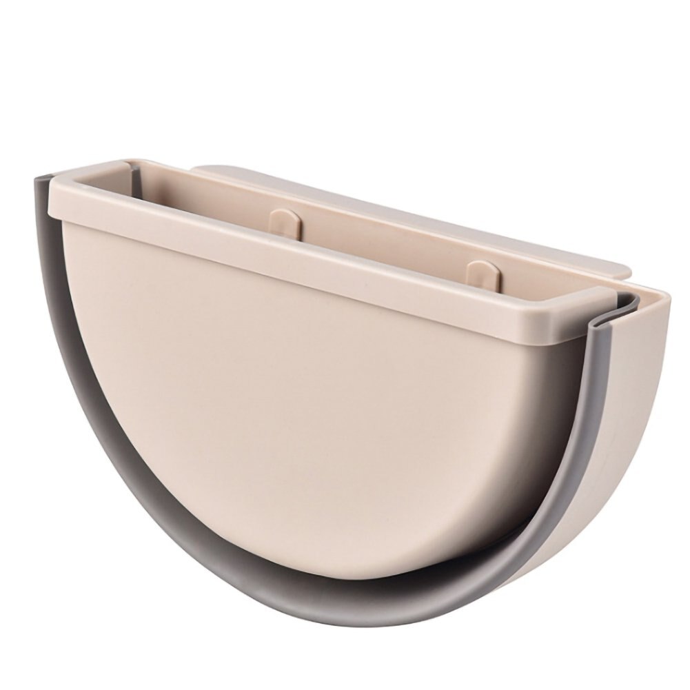 Poubelle Portable suspendue et pliable, bac de rangement mural pour cuisine et maison, corbeille à déchets de bureau, boîte montée sur camion: beige