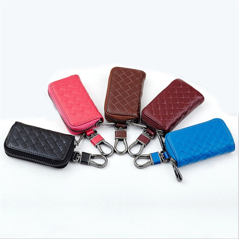 1 PC Coin Pocket Keychain Pouch Purse PU Leather Housekeeper Key Wallet Man Ring Case Holder Smart Organizer Bag