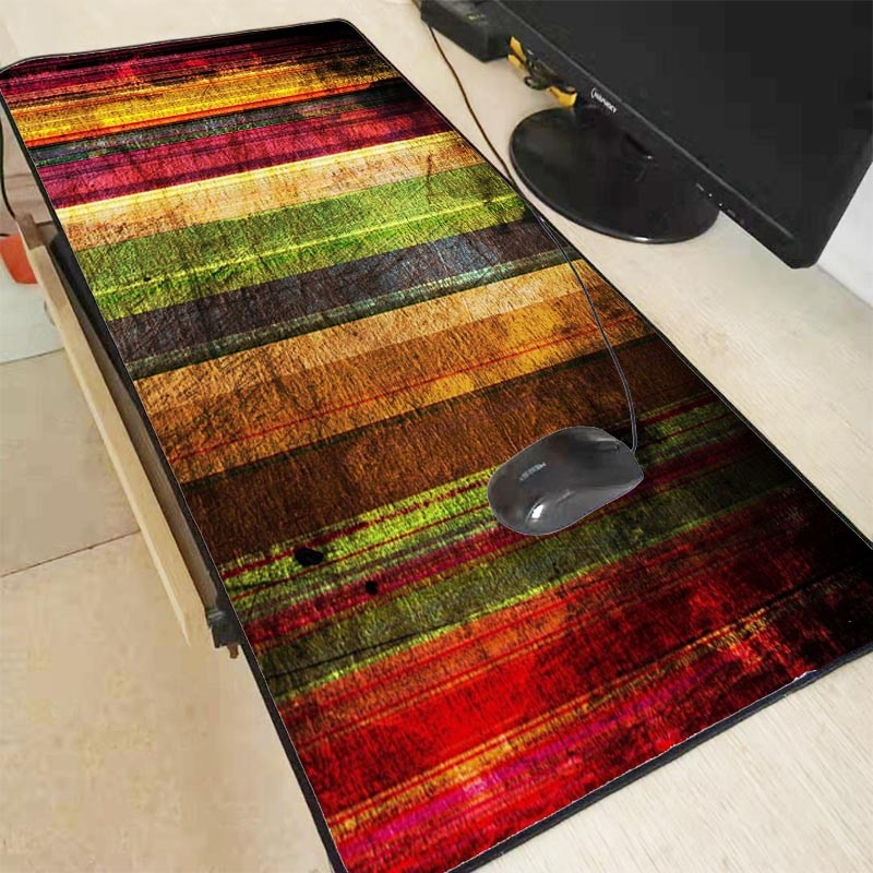 Mairuige Colorful Wood Large Gaming Mouse Pad Lockedge Mouse Mat Keyboard Mat Table Mat Desk Mat For Notebook Laptop Mousepad