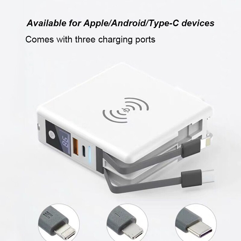 Kingstar 4IN1 Draadloze Power Bank Pd Snelle Quick Charge Type C Usb C Qc Powerbank Voor Ipad Iphone Samsung Xiaomi charger Adapter