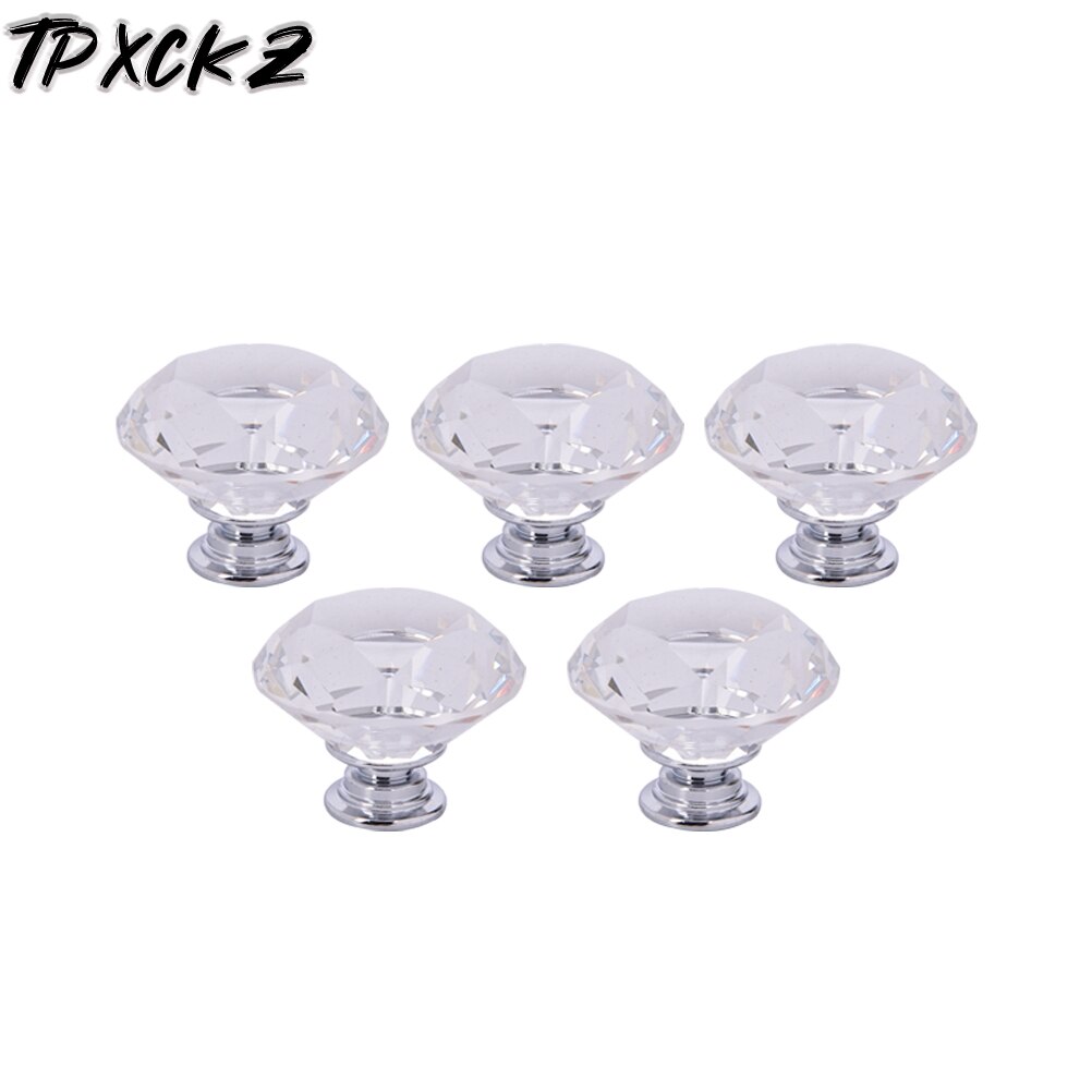 16Pcs 40Mm Diamant Vorm Crystal Glass Knoppen Kast Lade Pull Keukenkast Deur Kledingkast Handles Hardware