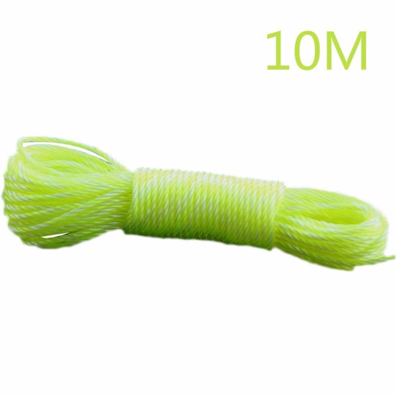10m/20m Clotheslines Long Colored Nylon Rope Climbing Traction Tying Shade Net Rope Clothesline Garden Supplies: 10m yellow