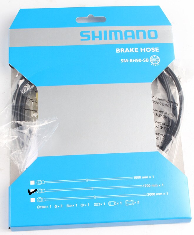 Shimano sm -bh90- sb sm -bh90- ss bremseslange  m395 m596 m615 m8000 m9000 xt xtr skivebremseslangesæt 1000mm 1700mm bh90- ss bh -90- sb: Sb sort 1700mm
