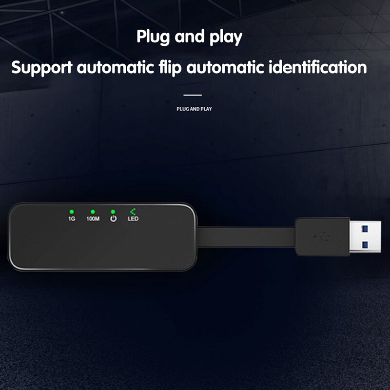USB to Network Cable Interface Converter 1000Musb to RJ45 Gigabit 100M Ethernet Wired Network Card Free Drive