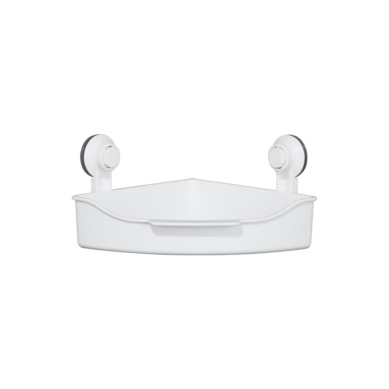 Hoek Opslag Plank Hoek Badkamer Magazijnstelling Zuignap Zeep Fles Houder Plastic Abs Keuken Opbergrek: white-1 tier