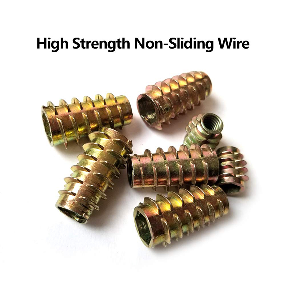 130pcs Metric Threaded Inserts Nuts Assortment Tool Kit Zinc Alloy Furniture Bolt Fastener Connector Hex Socket Screw Inserts