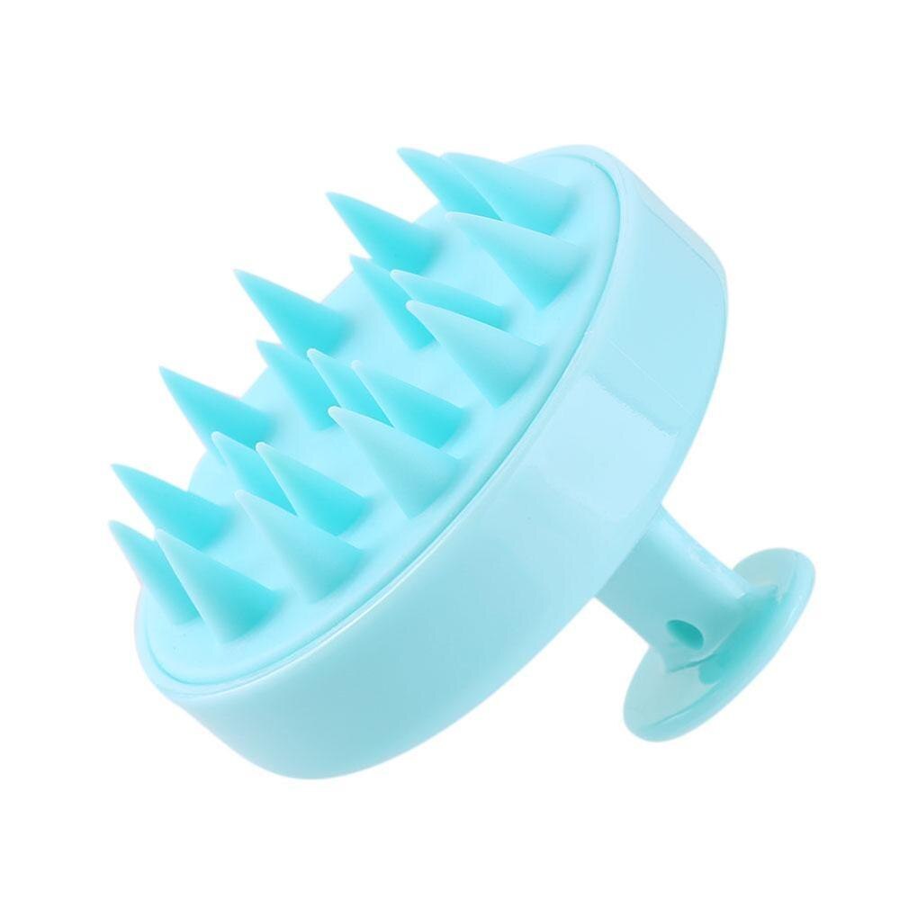 Mini Handheld Silikon Kopf Körper haar Massage Pinsel Shampoo Haar Waschen pinsel Dusche Pinsel Bad Spa Abnehmen: light blue