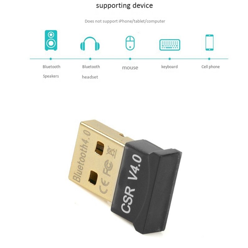 Usb Bluetooth Adapter 4.0 Bluetooth Audio Receiver CSR4.0 Bluetooth Adapter Ondersteuning Voor Win8/10