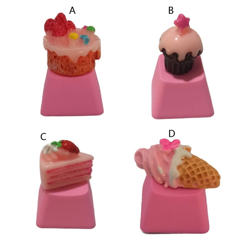1pc diy pbt-toetskappen roze schattige taart-ijsjes voor mechanische toetsenborden  r4 hoogte 35ea