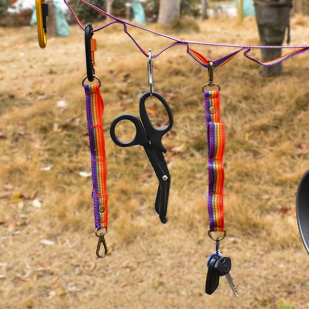 Buntes nylon-zeltaufhängeseil mit schnalle, verlängert, für outdoor-camping, familien-campingausrüstung