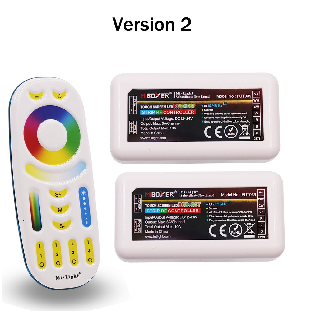 Mi lumière WiFi boîte RGBCCT contrôleur 2.4GHz passerelle MIBOXER WL-Box1 4 zones RF télécommande couleur température LED gradateur: Version 2