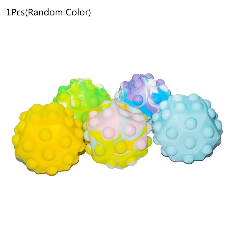 Pop Ball Fidget Toy 3D Fidget Ball Push Bubble Help People Relieve Stress Interactive Sensory Toy Non-toxic Harmless: Mixed color with lig