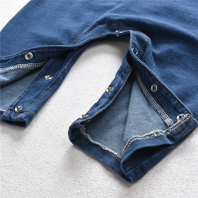 denim Vestiti Del bambino Del bambino Del Manicotto Lungo corpo e Pagliaccetti bambino Del bambino Dei Bambini Della Ragazza e Del Ragazzo Del Pagliaccetto Tute e Tute da Palestra Pantaloni Lunghi Abiti nuovo nato bambino vestiti 0-3Y