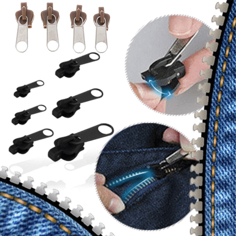 6/12Pcs Universal Fix Zipper Repair Kit Replacement Zip Slider Zippers Puller E2S