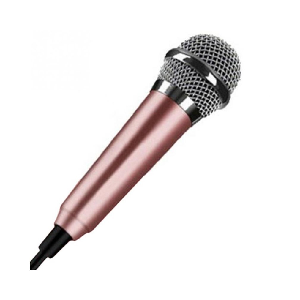 Portable 3.5mm stéréo Studio micro KTV karaoké Mini Microphone pour téléphone Portable ordinateur Portable PC de bureau petite taille Microphone: gold