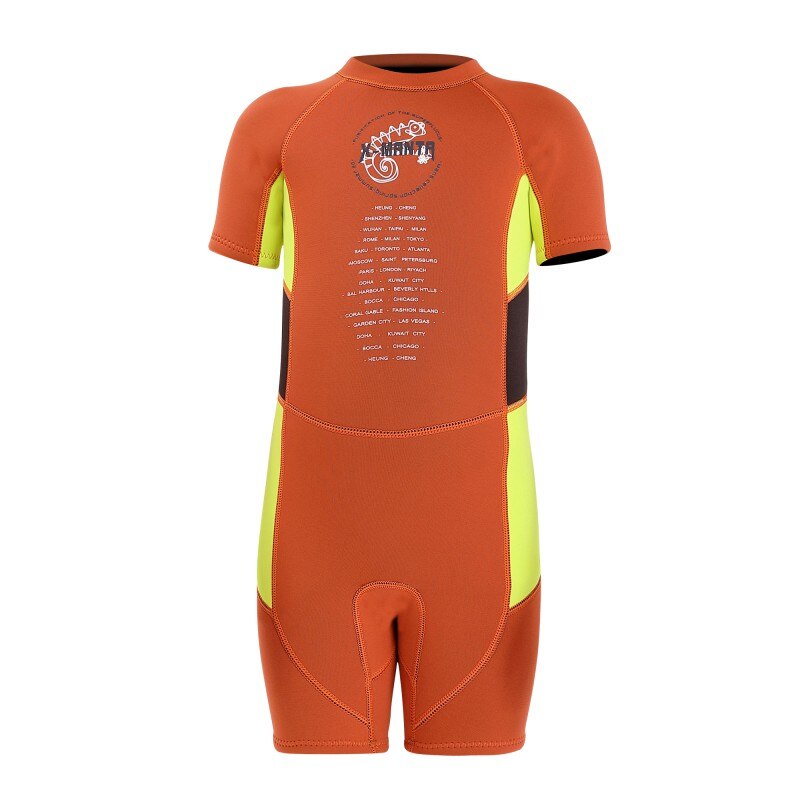 Stijl 2.5Mm Neopreen Kids Swimwears Duikpakken Shorts Mouwen Jongens Surfen Rash Guards Snorkel Kids Wetsuits: orange / Xl