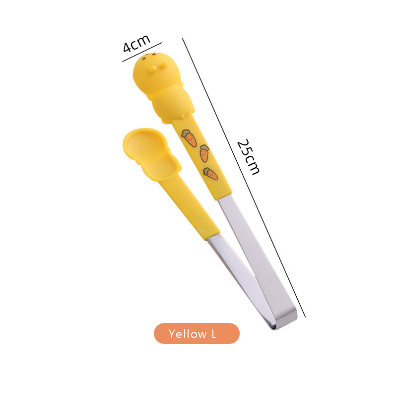 cartone animato pinza casa cucina cibo clip alto temperatura resistente silicone 집게 zucchero pinza per torta dolce frutta pince a sucre: giallo L