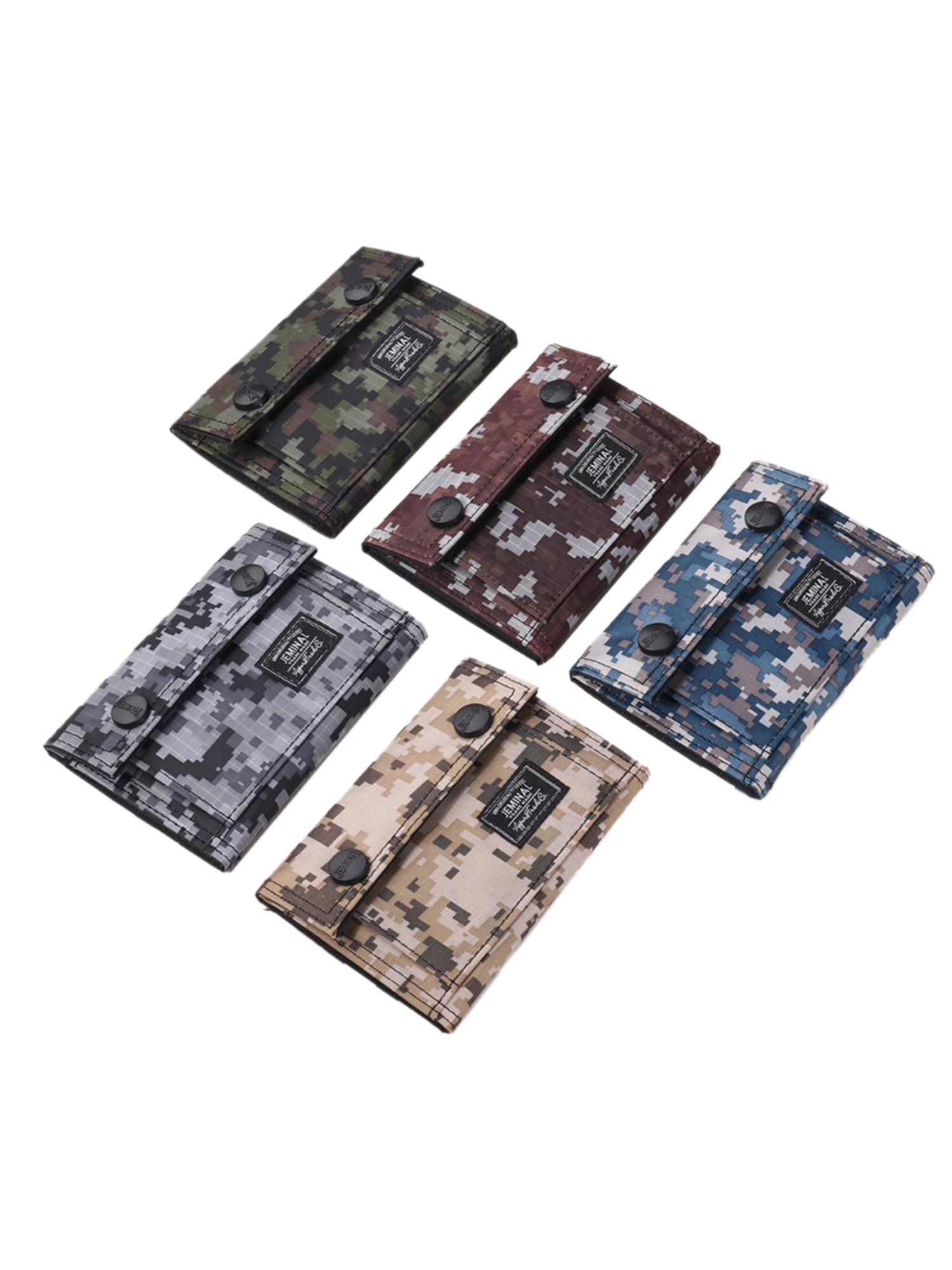 Heren Portemonnee Camouflage Patroon Gedrukt Portemonnee Katoenen Doek Draagbare Korte Portemonnee Voor Mannen