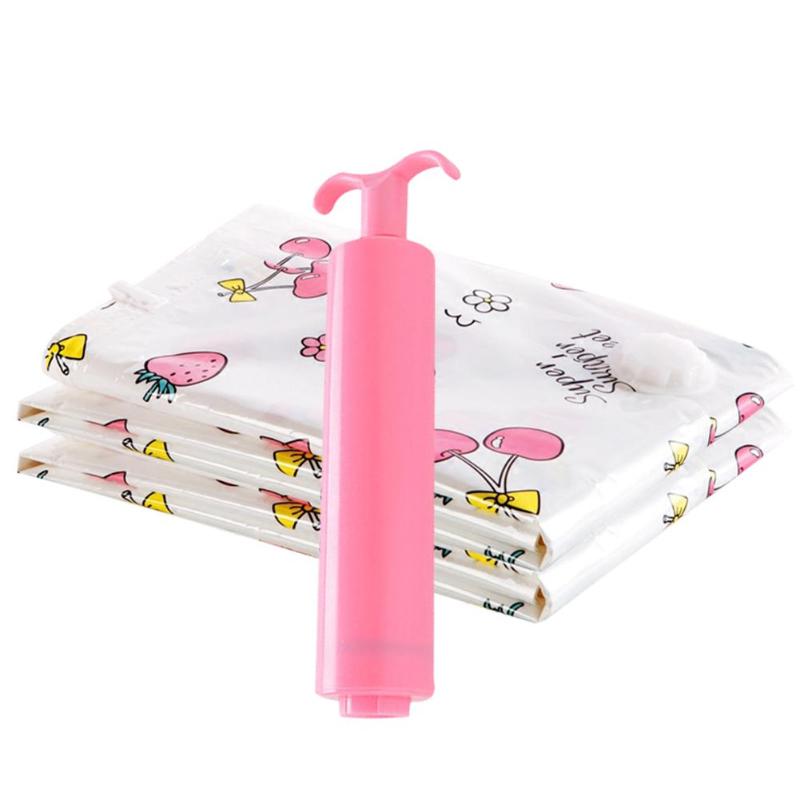 2 stuks vacuümzakken voor kledingopbergers, gecomprimeerde tas met handpomp, herbruikbare opvouwbare kleding, ruimtebesparende reistassen