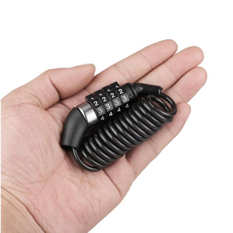 Bike Password 4 Digit Lock Anti-Theft Combination Number Code Bicycle Lock Steel Cable Chain Security Safety Bike Access