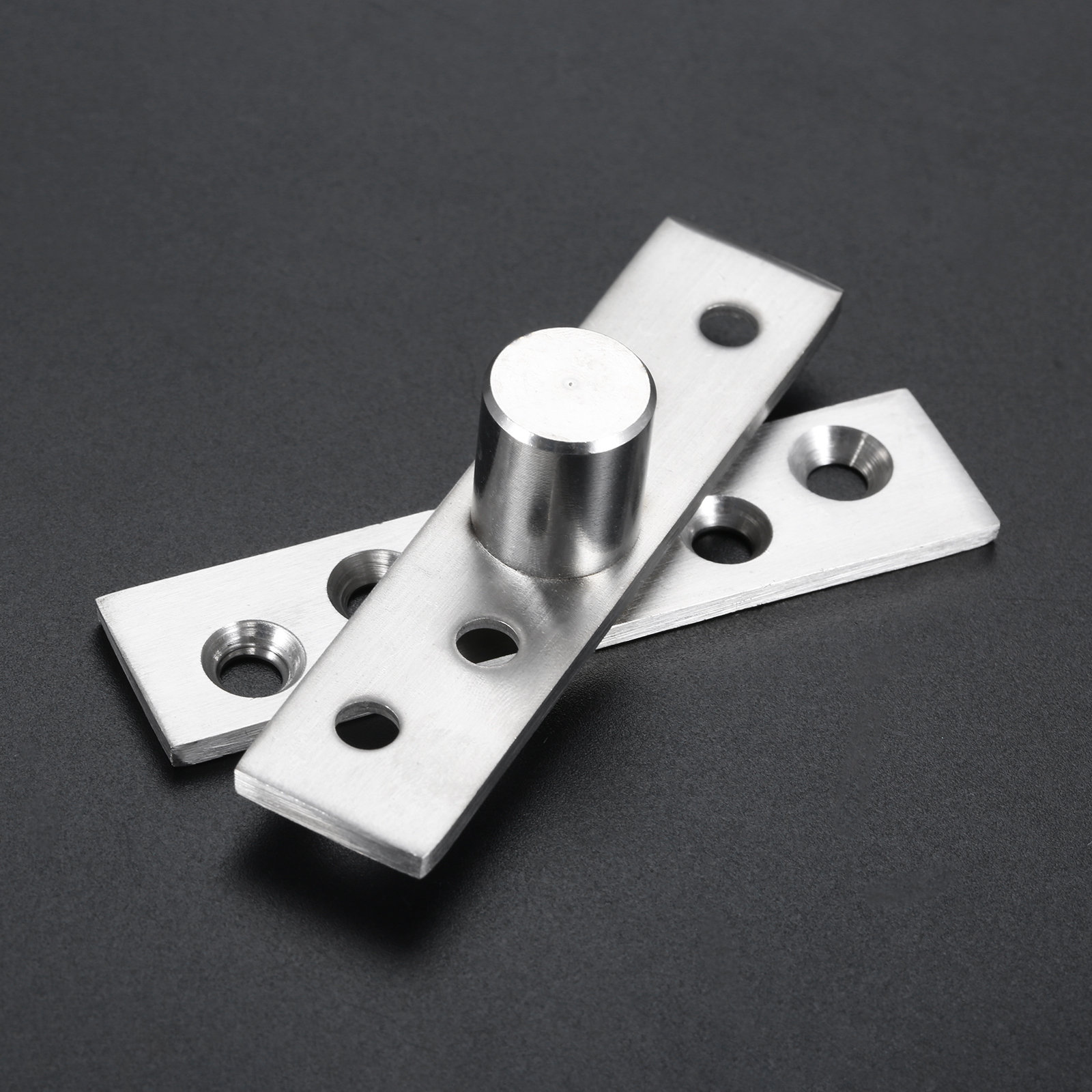 Charnière Pivotante pour Porte Rotative Résistante à 360 °, avec Emplacement Haut et Bas, Arbre Caché, 73/95mm, en Acier Inoxydable, Argent, 1 Ensemble
