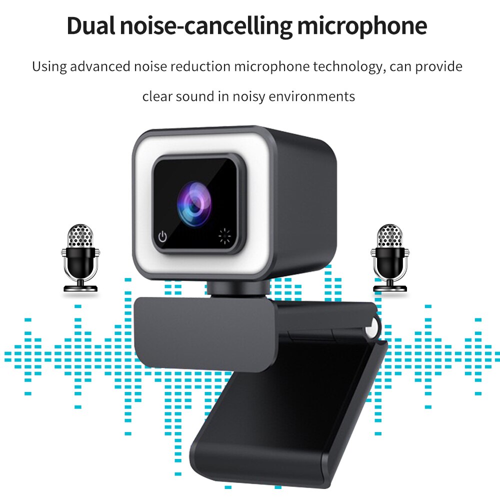RIBOM Webcam 1080P 60fps Web Camera For Computer Web CamAutofocus HD Webcam With Microphone Three-stop Fill Light PC Camera: Webcam 1080P 60fps