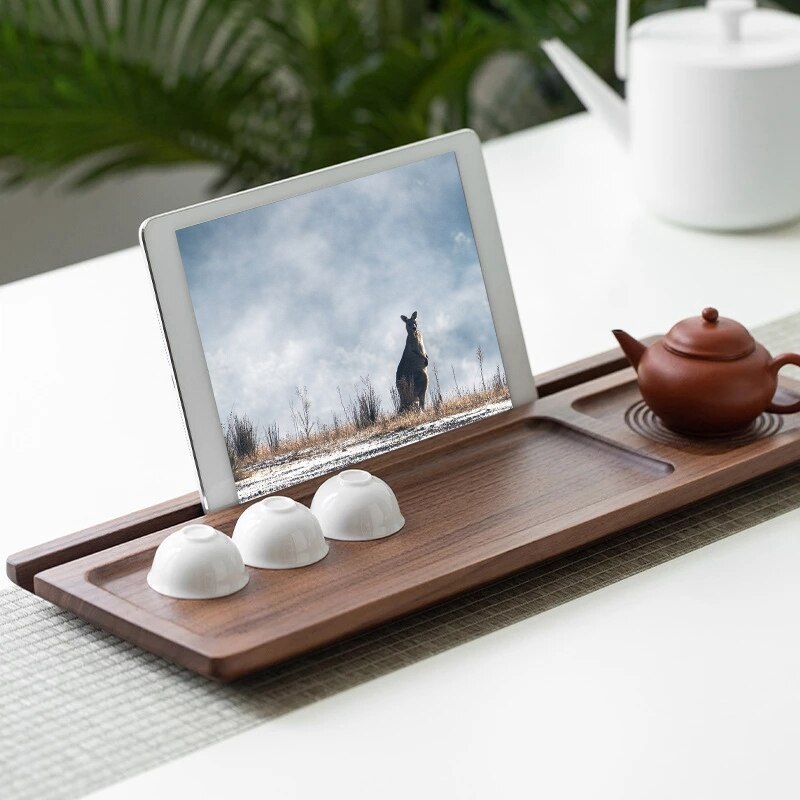 Japanese Style Simple Dry Brewing Tray Tea Set Tray Wooden Black Walnut Tray Tea Tray Household Small Tea Table