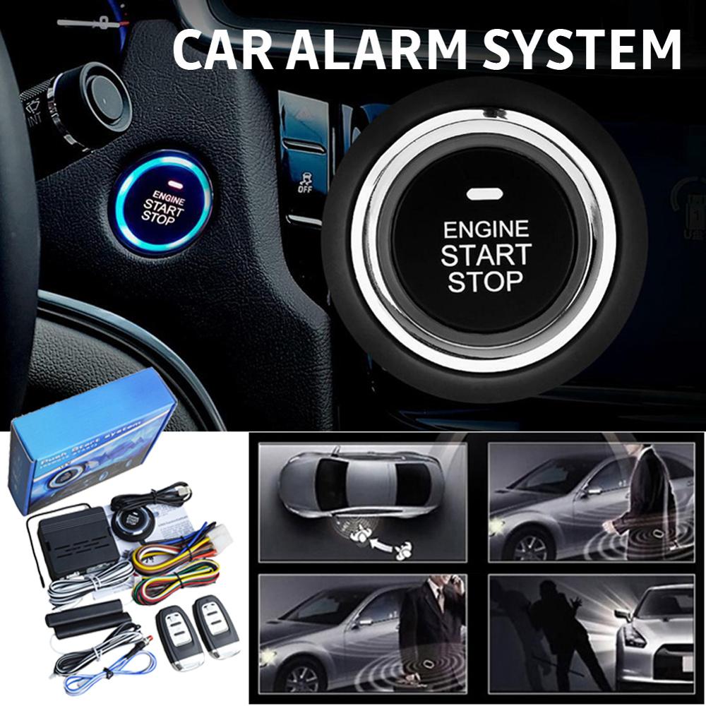 12V Universal Car Start Stop Button Engine Push Start Button Alarm Vehicle Entry System With Remote Controller CSV