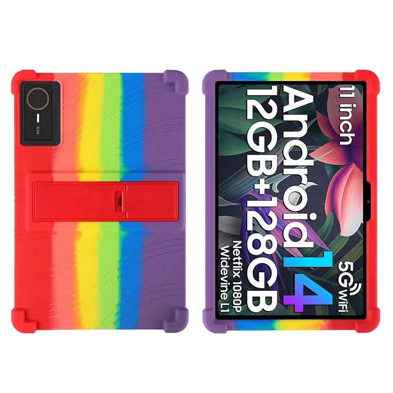 For Tecno MegaPad 11 10.95-inch Tablet with Multi-Angle Adjustable Stand Kid-Friendly Shockproof Case: Colored