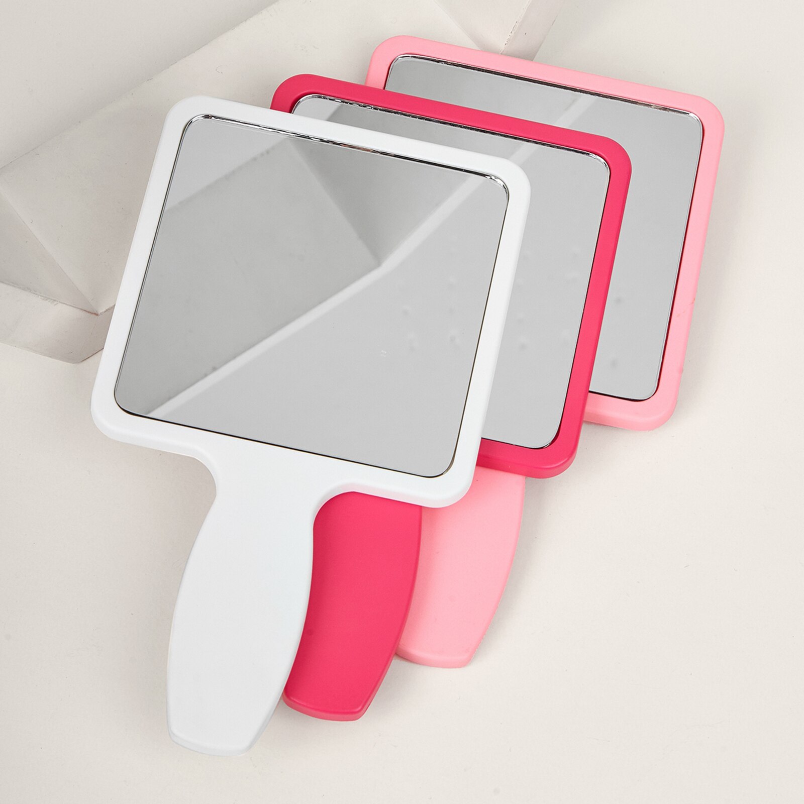 Kleine Compacte Make-Up Vierkante Spiegel Met Handvat Aanbiddelijk