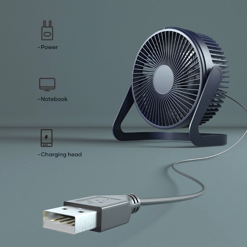 5/6/8 inch 360 ° draaibare usb-bureauventilator met aan-uitschakelaar 2 snelheden luchtkoelventilator voor thuiskantoor, desktop, auto, buiten, reizen
