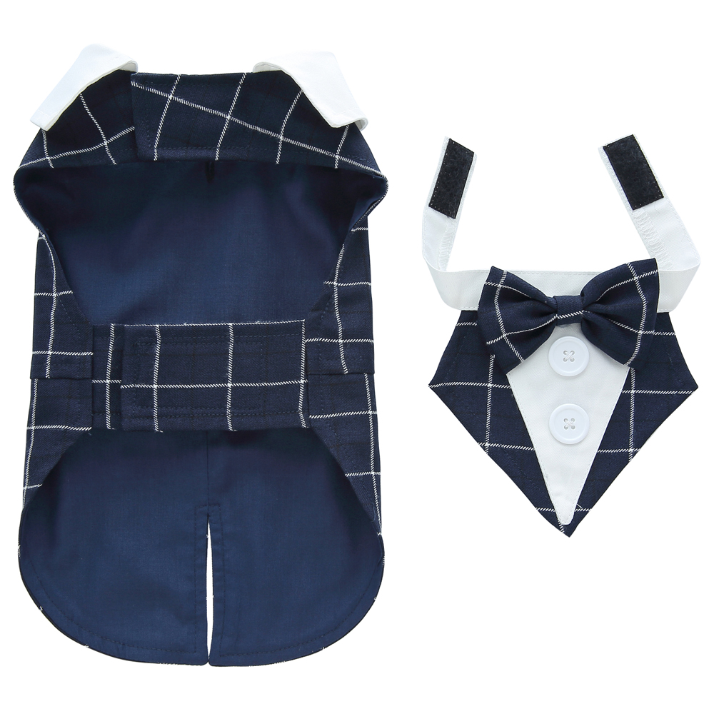 Kerst Hond Kostuum Hond Halloween Kleding Hond Bruiloft Outfit Kleding Bruiloft Shirt Kleding Formele Smoking voor Teddy Bulldog: L / Black