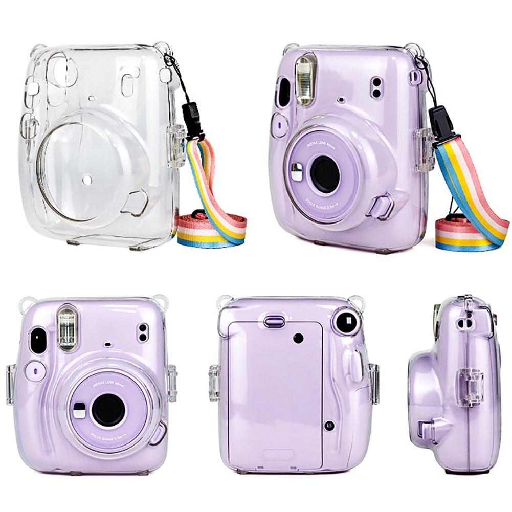 Kristal Transparante Beschermhoes Schouderband Voor Fuji Fujifilm Instax Mini 11 Camera Instant Accessoires