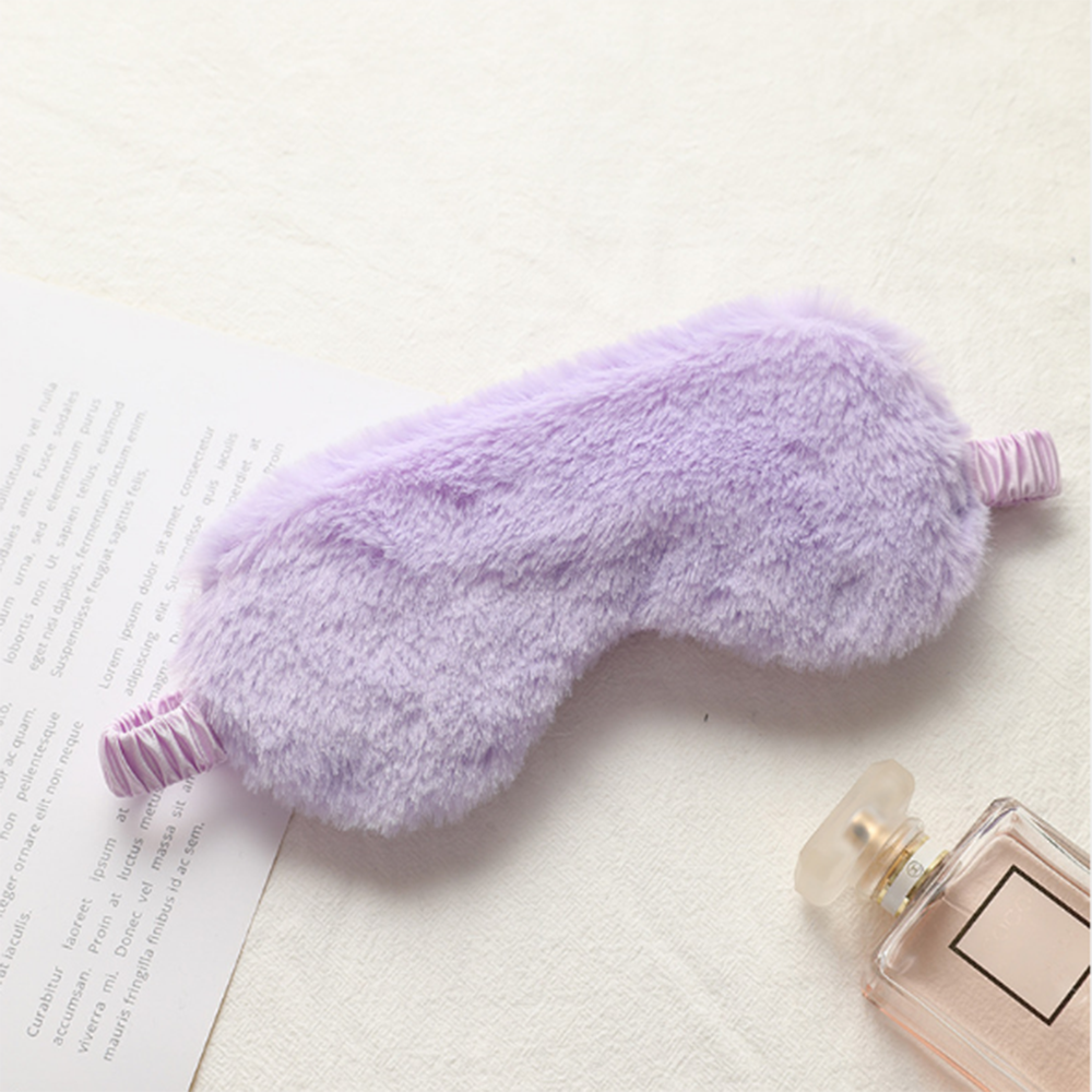 Mascarilla de felpa suave para dormir, máscara para los ojos con de nube de amor, parche de ojos, siesta, salud: Morado