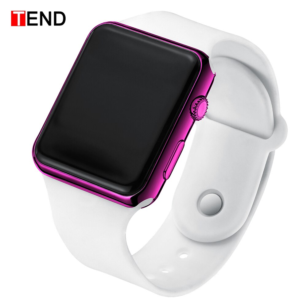 Mode Mannen Sport LED Horloge Digitale Horloge Mannen Horloge Siliconen Elektronische hodinky Saat elektronische digitale klok: White Rose
