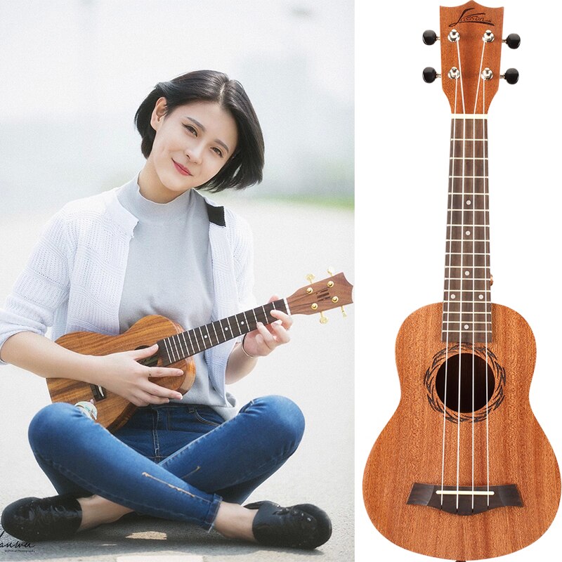 Ukulele Hawaii Guitar Uke Rose Wood 21 Adults Instrument Small Musical Brown