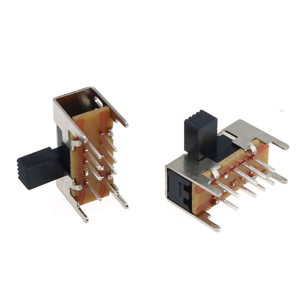 100pcs Micro Switch Interruptor On-Off Mini Slide Switch 8pin 3 Position Toggle Switch Handle Power Switch