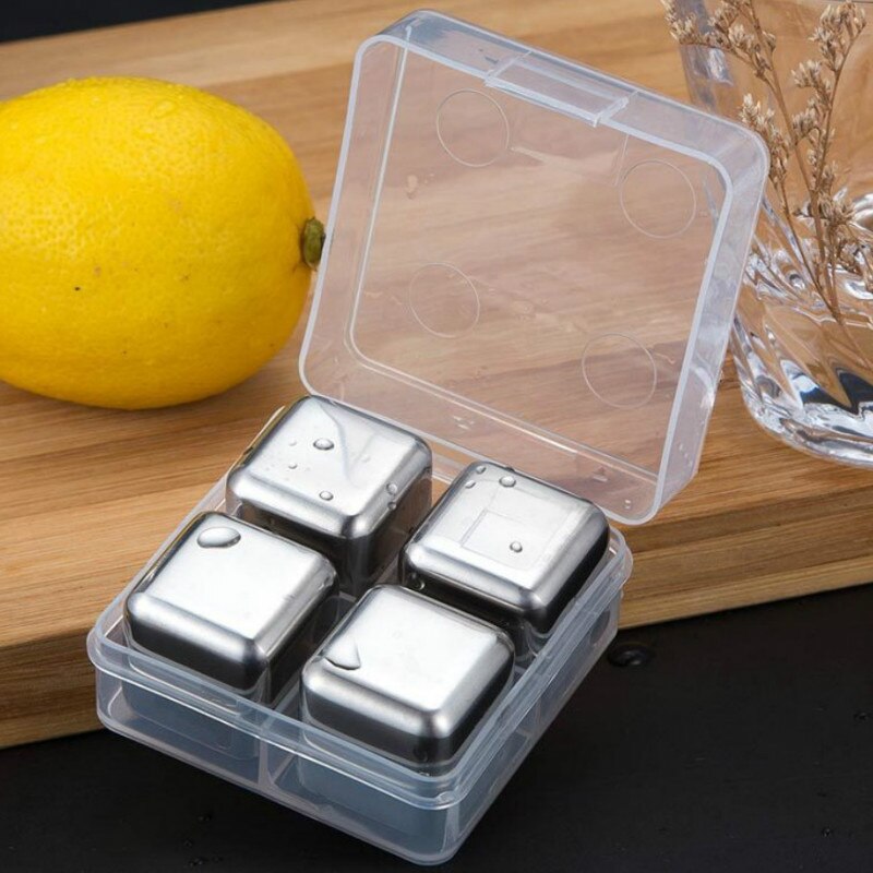 Rvs Ice Cubes Herbruikbare Chilling Stones Voor Whiskey Wijn Houd Je Drankje Koud Langer Whisky Stenen Bier Koeler