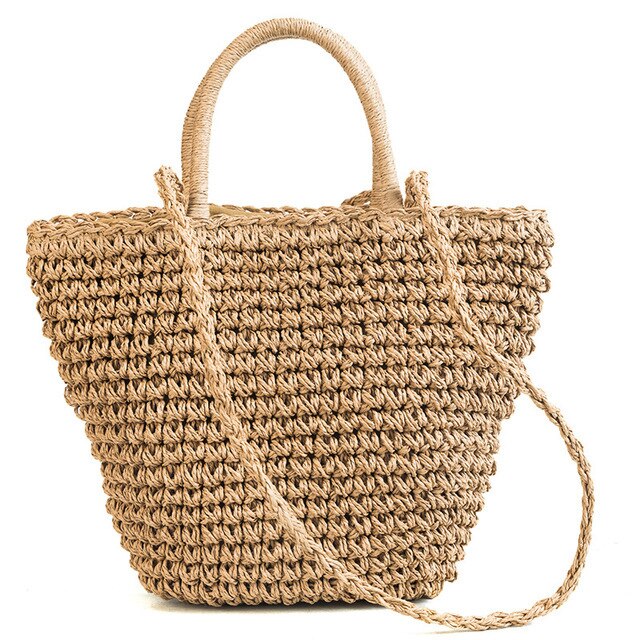 Literarischen stroh gewebte tasche, schulter tasche, handtasche, Dual-benutzen-weiblichen beutel, Strand gewebt stroh tasche, bowknot: 1