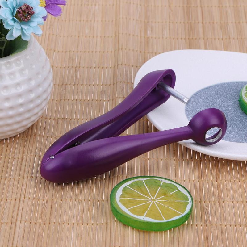 1PC Cherries Pitter Plastic Fruits Tools Fast Cherry Seed Removers Stainless Steel Cherry Gadgets Useful Kitchen Tools