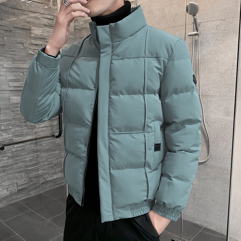 HAWAIFISH acolchada-Chaqueta de algodón para hombre, Parka de estilo coreano, ropa de para invierno, novedad de 2022
