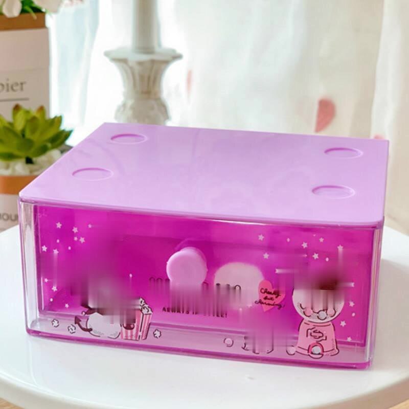 Śliczne Anime kreatywne pudełko na kosmetyki Cartoon Stars śliczne szuflada schowek torba na kosmetyki dziewczyny Kawaii pulpit sypialnia plastikowy Organizer: Kuromi