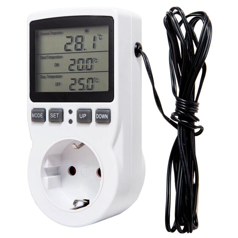 Multifunctionele Thermostaat Temperatuur Controller Stopcontact Met Timer Schakelaar 16A Verwarming Cooling Timing Modus Eu Plug