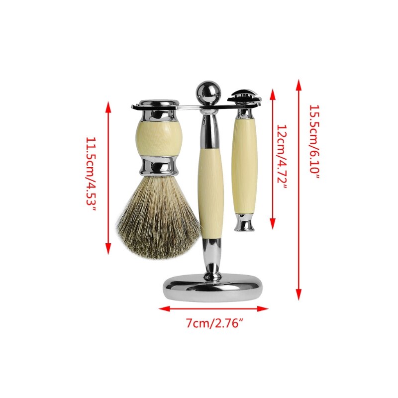 Kit de rasage manuel pour hommes, brosse de nettoyage de barbe, support de rasoir, ensemble d'outils de toilettage