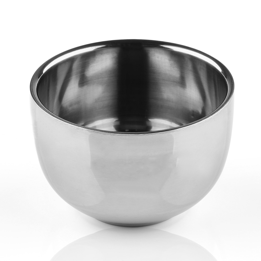 Stainless Steel Shaving Brush Bowl Mug for shave Soap Silver Men's Wet Shave