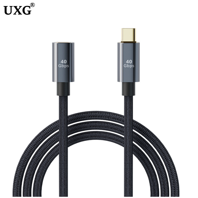 Thunderbolt 4 Extensão USB C, Macho para Fêmea, USB4 Estender, Cabo de Dados 40Gbps, 8K @ 60Hz, PD 5A 100W, Tipo-C, Fio de Dados para MacBook Pro: > 12 m