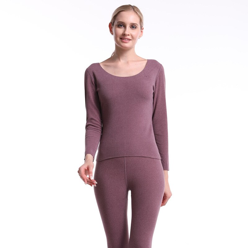 Long Johns dames sous-vêtements minces ensembles bas femme automne sous-vêtements thermiques femmes respirant: VIOLET / XL