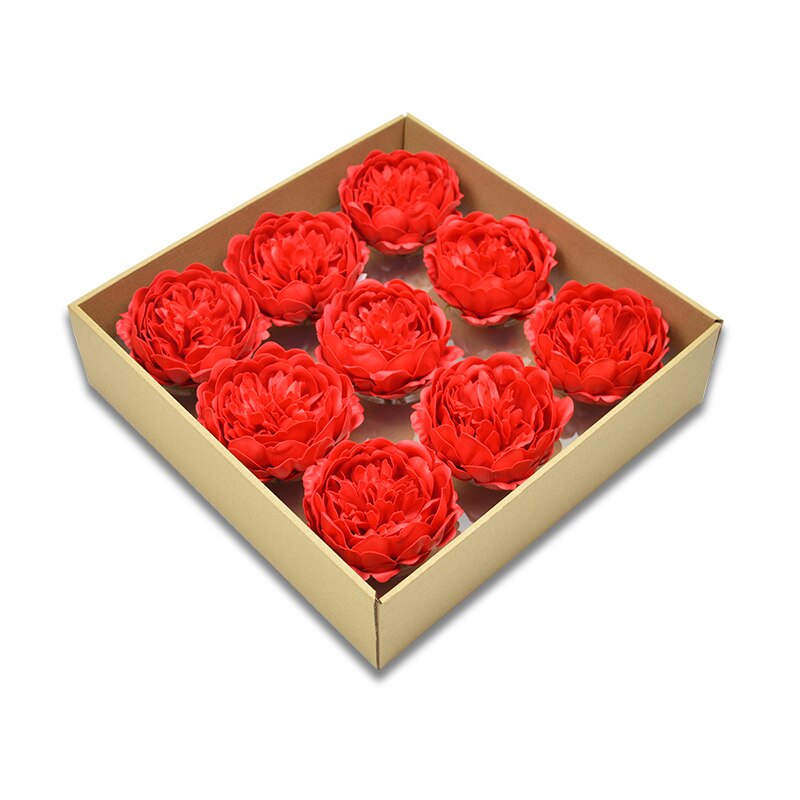 8cm pas cher nouvelle grande pivoine têtes beauté Rose mariage Bouquet décor à la maison savon à la main fleurs Art: red