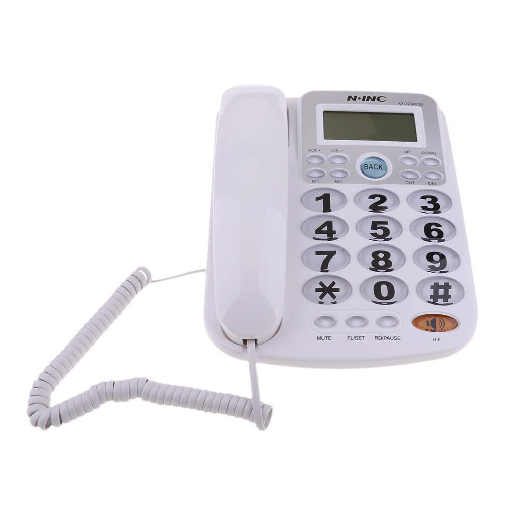 Universal Corded Landline Phone Home Office Business Desk Telephone: White